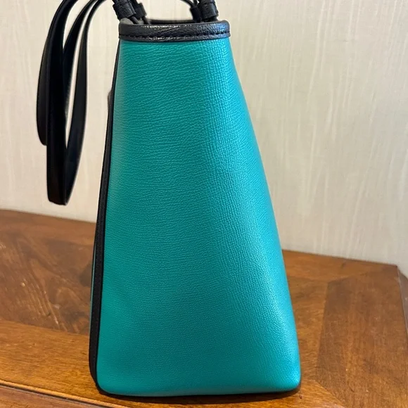 Karl Lagerfeld Turquoise and Black Tote - Picture 3 of 15